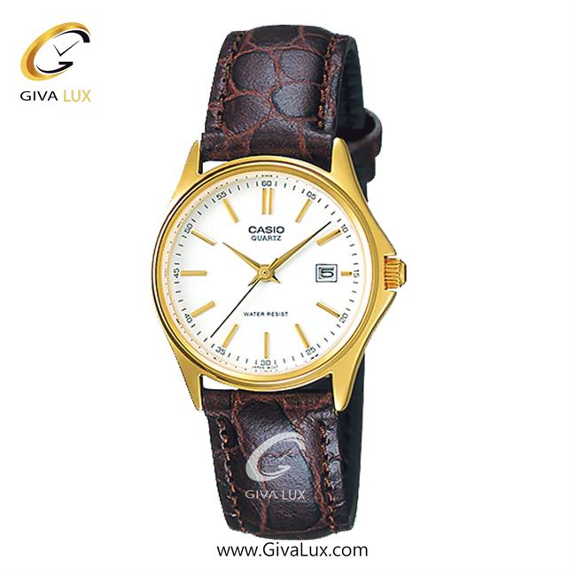 ساعت مچی اورجینال زنانه کاسیو Casio طلایی | قهوه ای| سفید| کد رفرنس LTP-1183Q-7A