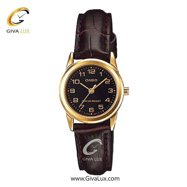 ساعت مچی اورجینال زنانه کاسیو Casio طلایی | قهوه ای| مشکی| کد رفرنس LTP-V001GL-1BUDF