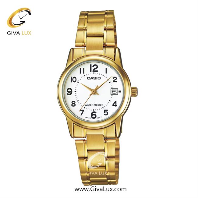 ساعت مچی اورجینال زنانه کاسیو Casio طلایی | طلایی| سفید| کد رفرنس LTP-V002G-7BUDF