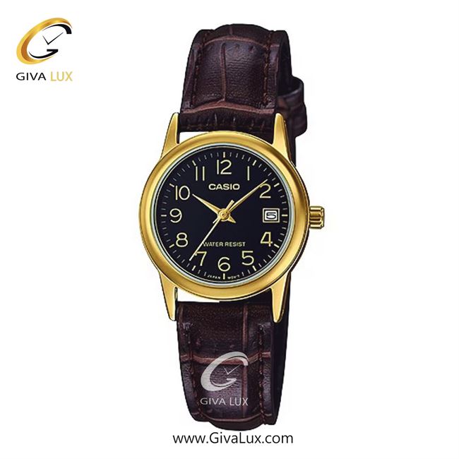 ساعت مچی اورجینال زنانه کاسیو Casio طلایی | قهوه ای| مشکی| کد رفرنس LTP-V002GL-1BUDF