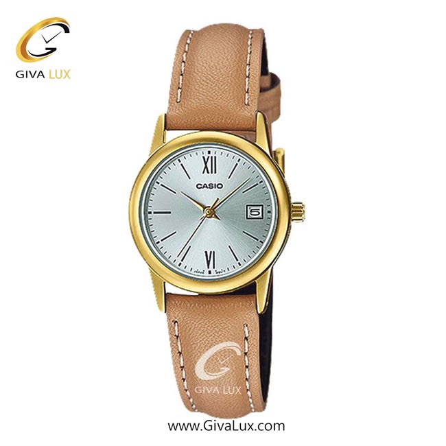 ساعت مچی اورجینال زنانه کاسیو Casio طلایی | قهوه ای| نقره ای| کد رفرنس LTP-V002GL-7B3UDF