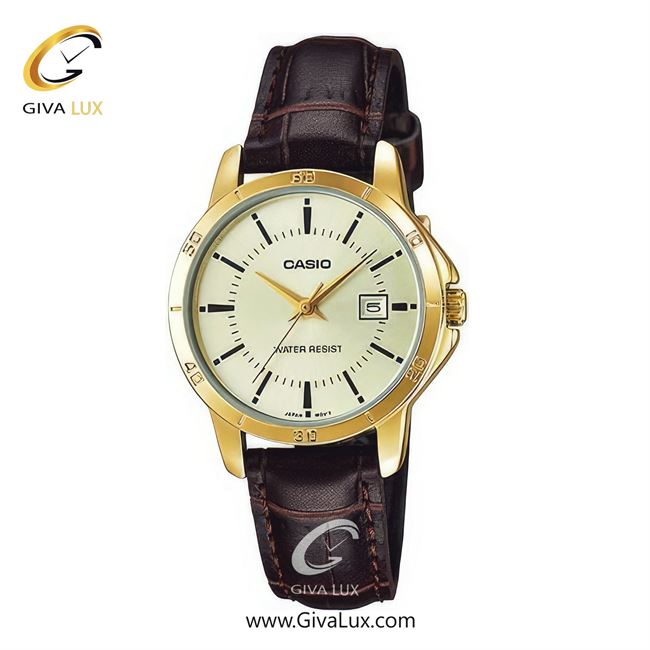 ساعت مچی اورجینال زنانه کاسیو Casio طلایی | قهوه ای| طلایی| کد رفرنس  LTP-V004GL-9A