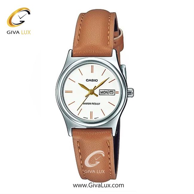 ساعت مچی اورجینال زنانه کاسیو Casio نقره ای | قهوه ای| سفید| کد رفرنس LTP-V006L-7B2UDF