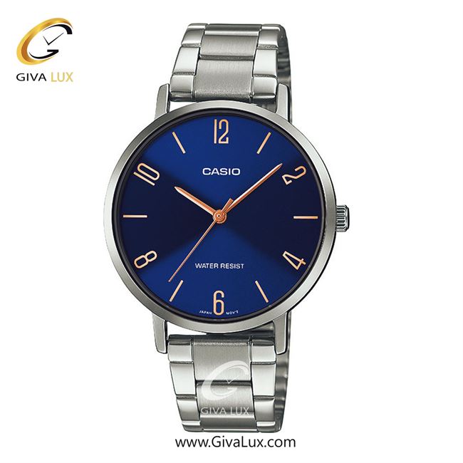 ساعت مچی اورجینال زنانه کاسیو Casio نقره ای | نقره ای| آبی کاربنی| کد رفرنس LTP-VT01D-2B2UDF