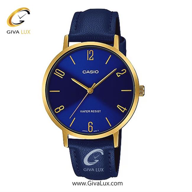 ساعت مچی اورجینال زنانه کاسیو Casio طلایی | سرمه ای| سرمه ای| کد رفرنس LTP-VT01GL-2BUDF