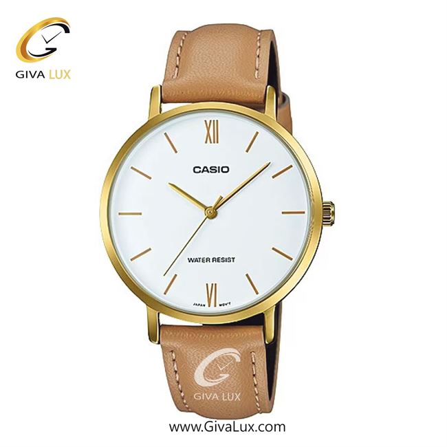 ساعت مچی اورجینال زنانه کاسیو Casio طلایی | عسلی| سفید| کد رفرنس LTP-VT01GL-7B