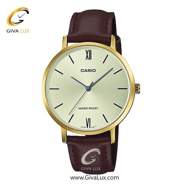 ساعت مچی اورجینال زنانه کاسیو Casio طلایی | قهوه ای| طلایی| کد رفرنس LTP-VT01GL-9BUDF