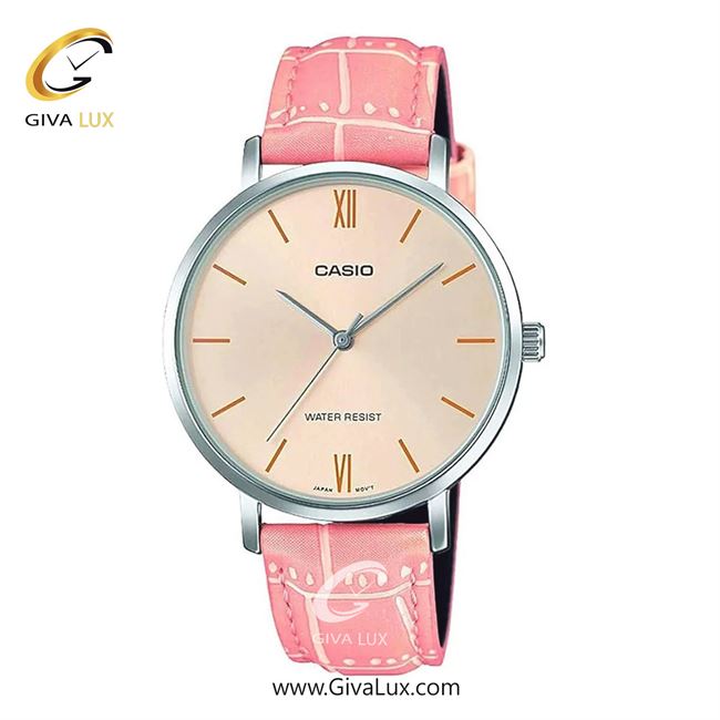 ساعت مچی اورجینال زنانه کاسیو Casio نقره ای | صورتی| گلبهی| کد رفرنس LTP-VT01L-4BUDF
