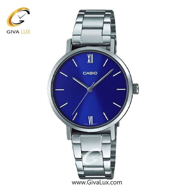 ساعت مچی اورجینال زنانه کاسیو Casio نقره ای | نقره ای| آبی کاربنی| کد رفرنس LTP-VT02D-2AUDF