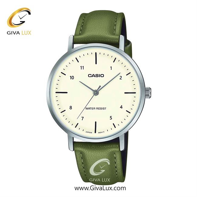 ساعت مچی اورجینال زنانه کاسیو Casio نقره ای | سبز| کرم| کد رفرنس LTP-VT03L-3BDF