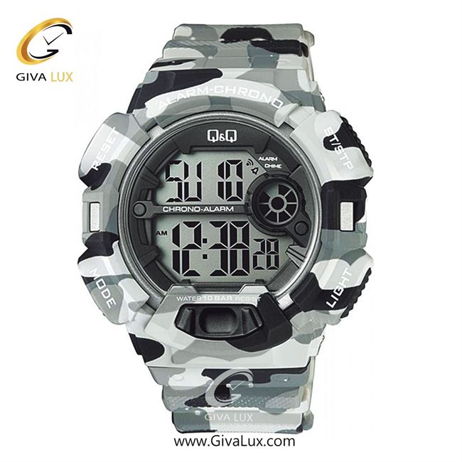 ساعت مچی اورجینال مردانه کیو اند کیو Q&Q چریکی-طوسی-سفید | سفید-طوسی-چریکی| مشکی| کد رفرنس M132J006Y