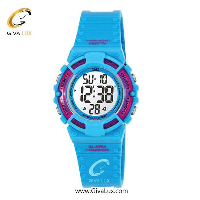 ساعت مچی اورجینال بچه گانه کیو اند کیو Q&Q آبی-بنفش | آبی| مشکی| کد رفرنس M138J005Y