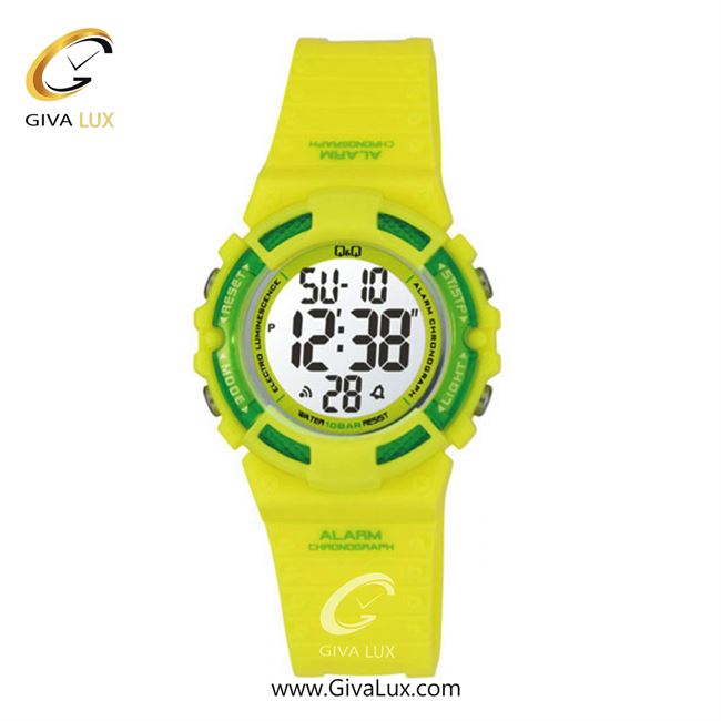 ساعت مچی اورجینال بچه گانه کیو اند کیو Q&Q سبز-زرد | زرد| مشکی| کد رفرنس M138J006Y