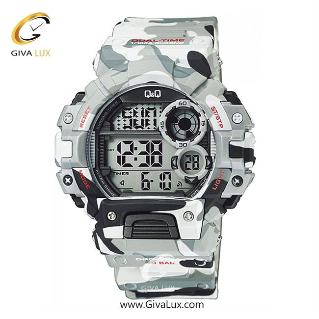 ساعت مچی اورجینال مردانه کیو اند کیو Q&Q سفید-چریکی-طوسی | چریکی-سفید-طوسی| مشکی| کد رفرنس M144J006Y