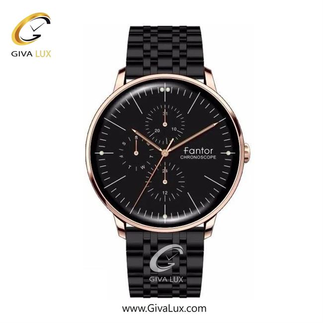 ساعت مچی اورجینال مردانه فانتور سه موتوره فول تایم رزگلد | مشکی| مشکی| کد رفرنس MB1004-rgb