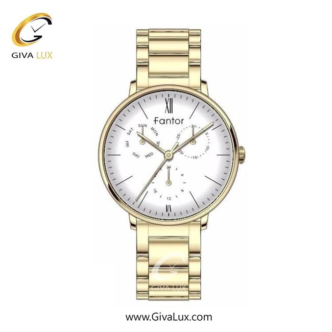 ساعت مچی اورجینال زنانه فانتور سه موتوره فول تایم طلایی | طلایی| سفید| کد رفرنس MB1008-g