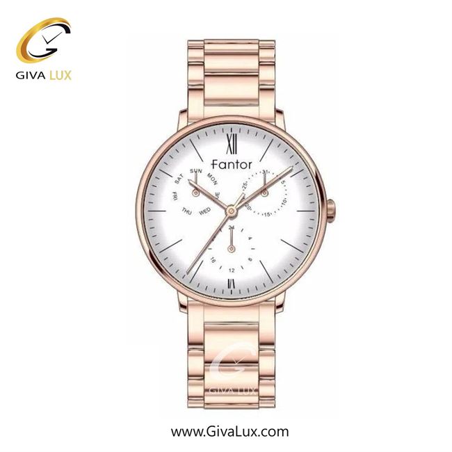 ساعت مچی اورجینال زنانه فانتور سه موتوره فول تایم رزگلد | رزگلد| سفید| کد رفرنس MB1008-rg