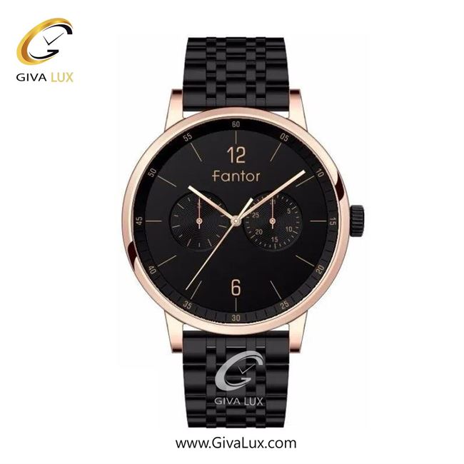ساعت مچی اورجینال مردانه فانتور سه موتوره فول تایم رزگلد | مشکی| مشکی| کد رفرنس MB1017-rgb