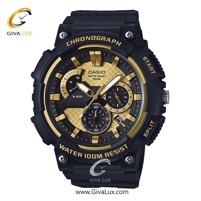 ساعت مچی اورجینال مردانه کاسیو Casio سه موتوره کرنوگراف مشکی | مشکی| طلایی| کد رفرنس MCW-200H-9AVDF