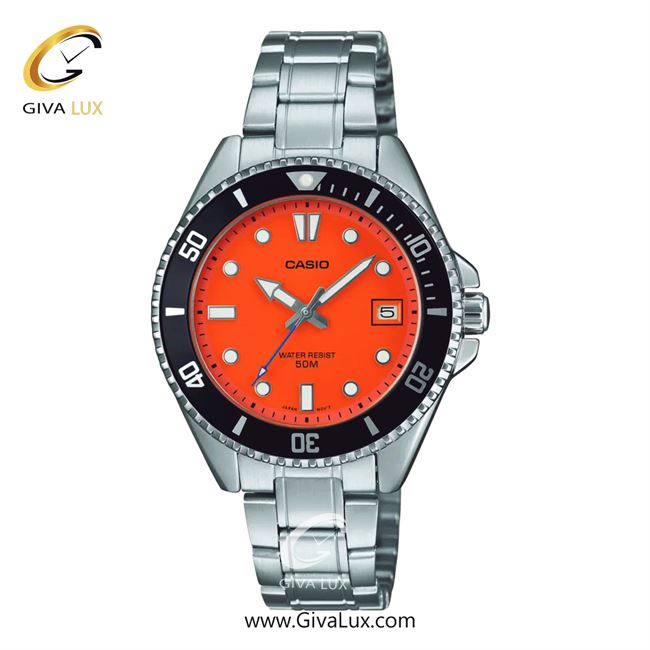 ساعت مچی اورجینال زنانه کاسیو Casio نقره ای-مشکی | نقره ای| نارنجی| کد رفرنس MDV-10D-4A1VDF