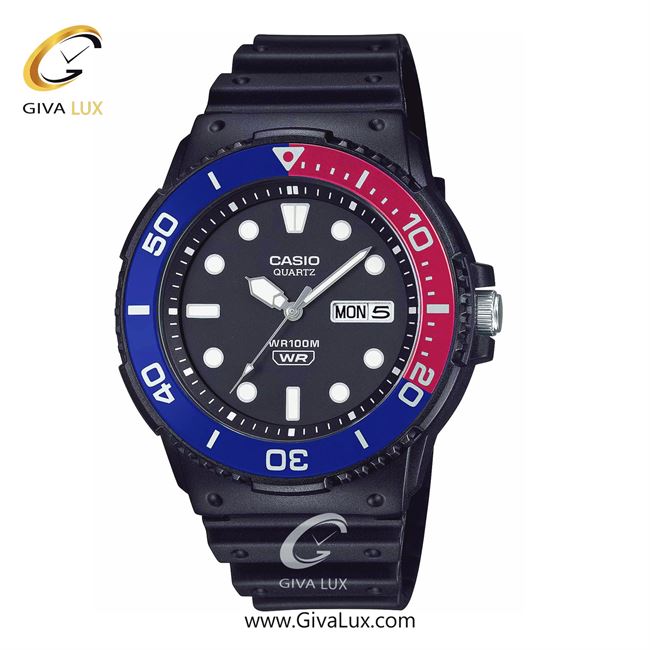 ساعت مچی اورجینال مردانه کاسیو Casio مشکی-سرخابی-آبی کاربنی | مشکی| مشکی| کد رفرنس MRW-230H-1E2VDF