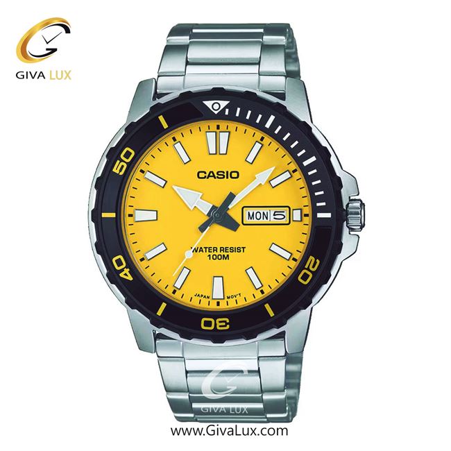 ساعت مچی اورجینال مردانه کاسیو Casio نقره ای-مشکی | نقره ای| زرد| کد رفرنس MTD-125D-9AVDF