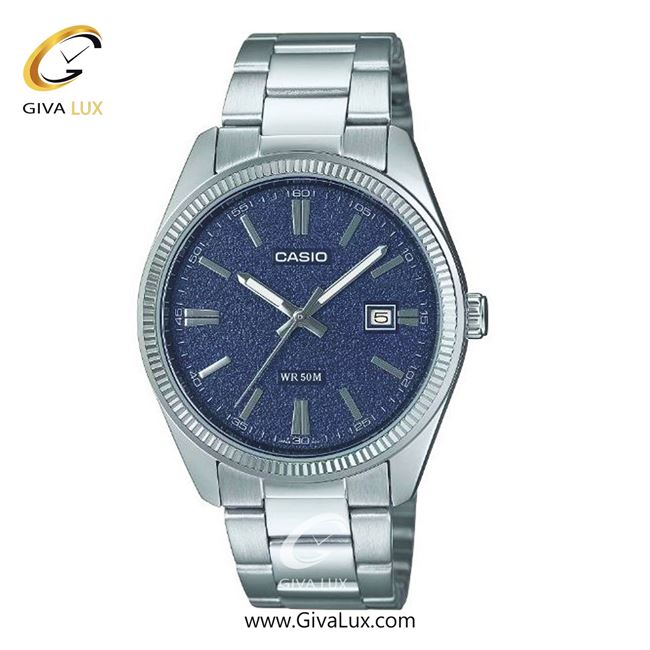 ساعت مچی اورجینال مردانه کاسیو Casio نقره ای | نقره ای| سرمه ای| کد رفرنس MTP-1302DA-2A1VDF