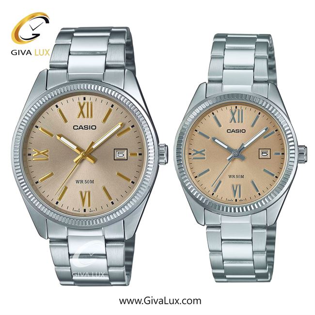 ساعت مچی اورجینال ست کاسیو Casio نقره ای | نقره ای| نارنجی| کد رفرنس MTP-1302DD-9A!LTP-1302DD-9A