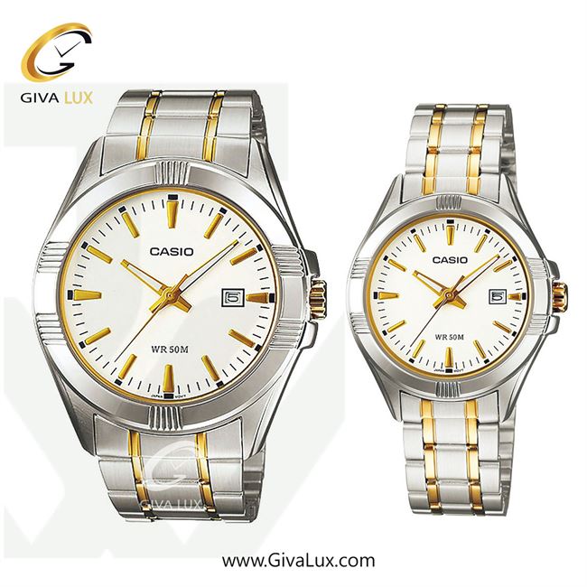 ساعت مچی اورجینال ست کاسیو Casio نقره ای | طلایی-نقره ای| سفید| کد رفرنس MTP-1308SG-7AVDF!LTP-1308SG-7AVDF