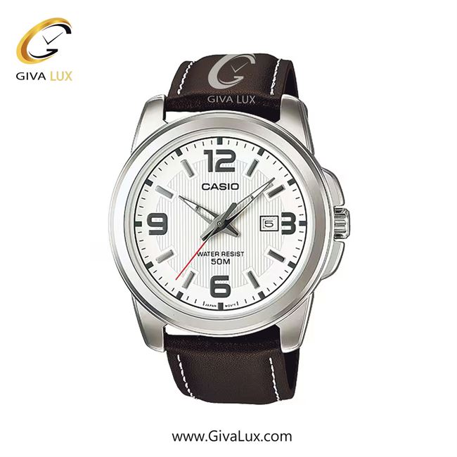 ساعت مچی اورجینال مردانه کاسیو Casio نقره ای | قهوه ای| سفید| کد رفرنس MTP-1314L-7A