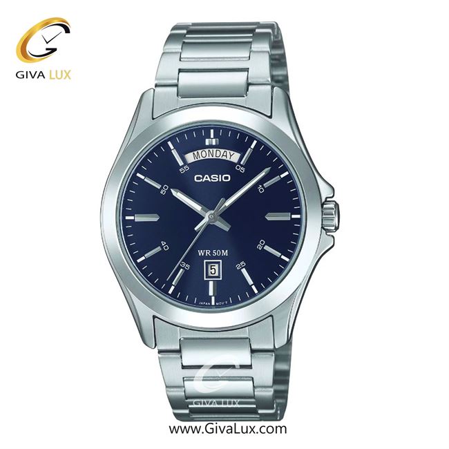 ساعت مچی اورجینال مردانه کاسیو Casio نقره ای | نقره ای| سرمه ای| کد رفرنس MTP-1370D-2A2VDF