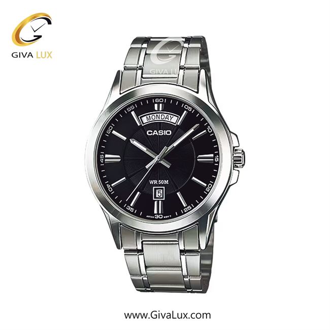 ساعت مچی اورجینال مردانه کاسیو Casio نقره ای | نقره ای| مشکی| کد رفرنس MTP-1381D-1A