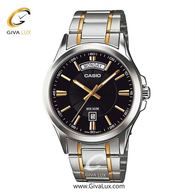ساعت مچی اورجینال مردانه کاسیو Casio نقره ای | نقره ای-طلایی| مشکی| کد رفرنس MTP-1381G-1AVDF