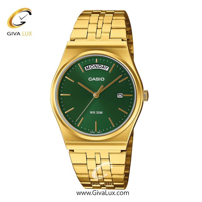 ساعت مچی اورجینال مردانه کاسیو Casio طلایی | طلایی| سبز| کد رفرنس MTP-B146G-3AVDF