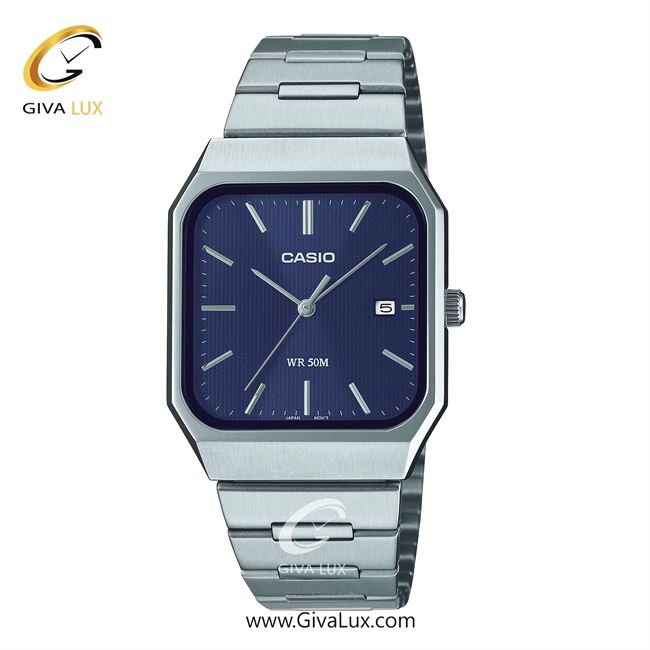 ساعت مچی اورجینال مردانه کاسیو Casio نقره ای | نقره ای| سرمه ای| کد رفرنس MTP-B185D-2A1VDF
