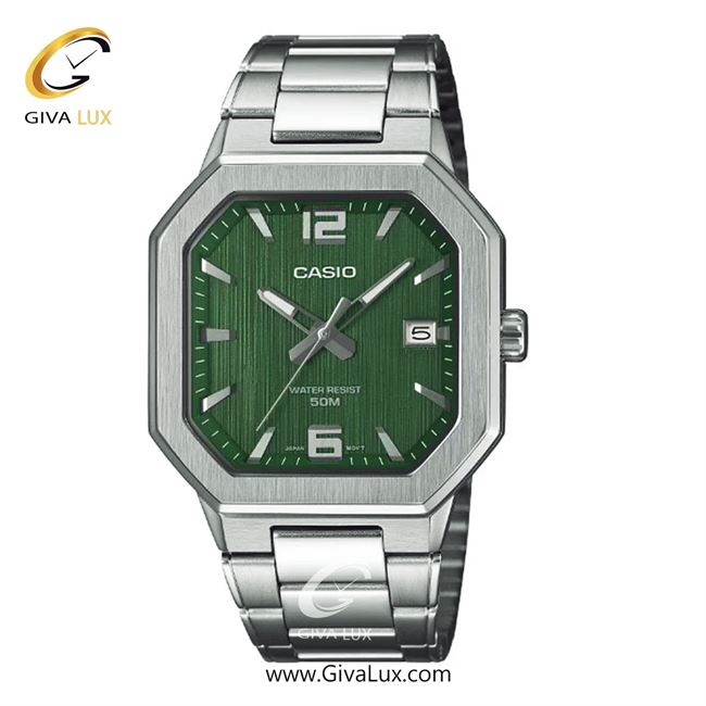 ساعت مچی اورجینال مردانه کاسیو Casio نقره ای | نقره ای| سبز یشمی تیره| کد رفرنس MTP-B195D-3AVDF