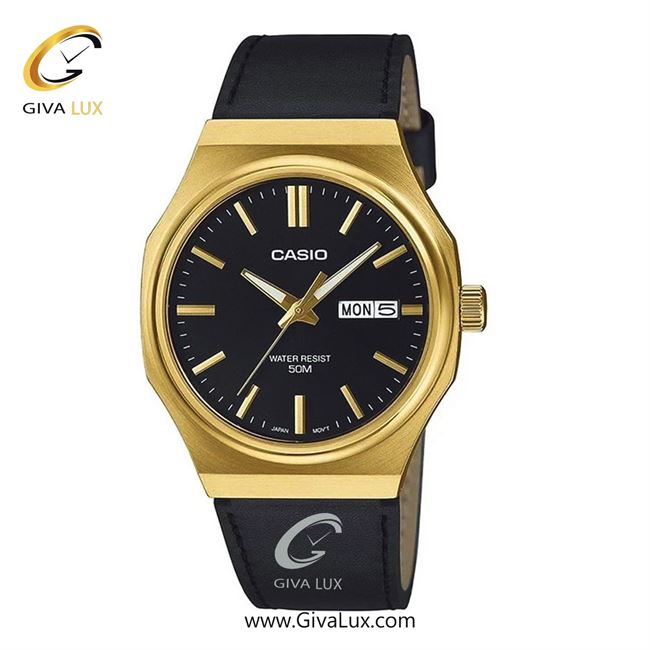 ساعت مچی اورجینال مردانه کاسیو Casio طلایی | مشکی| مشکی| کد رفرنس MTP-E735GL-1AVDF
