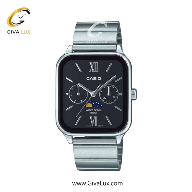 ساعت مچی اورجینال مردانه کاسیو Casio سه موتوره فول تایم نقره ای | نقره ای| مشکی| کد رفرنس MTP-M305D-1A2VDF