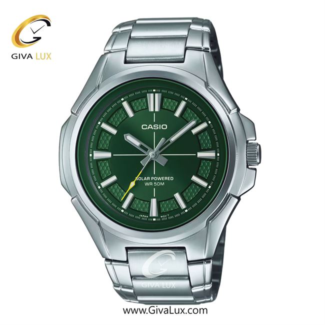 ساعت مچی اورجینال مردانه کاسیو Casio نقره ای | نقره ای| سبز یشمی تیره| کد رفرنس MTP-RS100D-3A