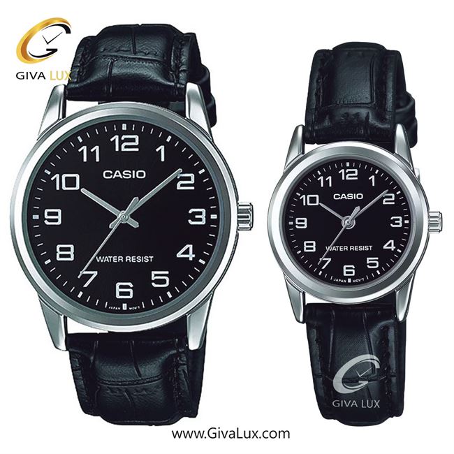ساعت مچی اورجینال ست کاسیو Casio نقره ای | مشکی| مشکی| کد رفرنس مردانه: MTP-V001L-1BUDF، زنانه: LTP-V001L-1BUDF