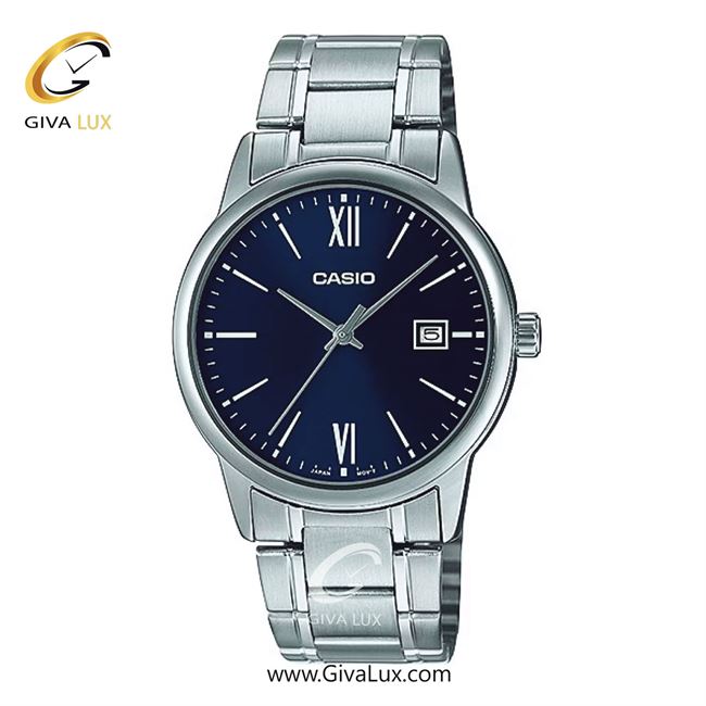 ساعت مچی اورجینال مردانه کاسیو Casio نقره ای | نقره ای| سرمه ای| کد رفرنس MTP-V002D-2B3