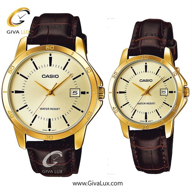 ساعت مچی اورجینال ست کاسیو Casio طلایی | قهوه ای| طلایی| کد رفرنس MTP-V004GL-9AUDF!LTP-V004GL-9AUDF