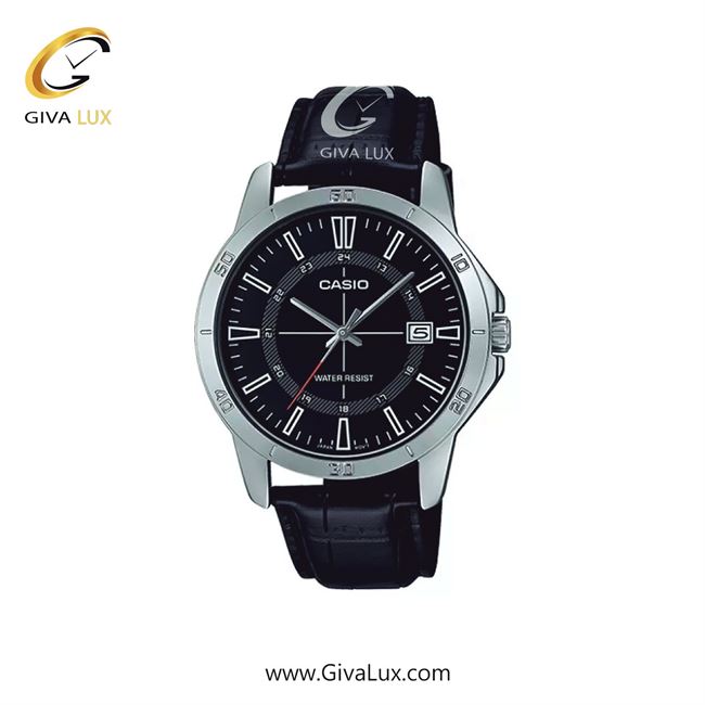 ساعت مچی اورجینال مردانه کاسیو Casio نقره ای | مشکی| مشکی| کد رفرنس MTP-V004L-1A