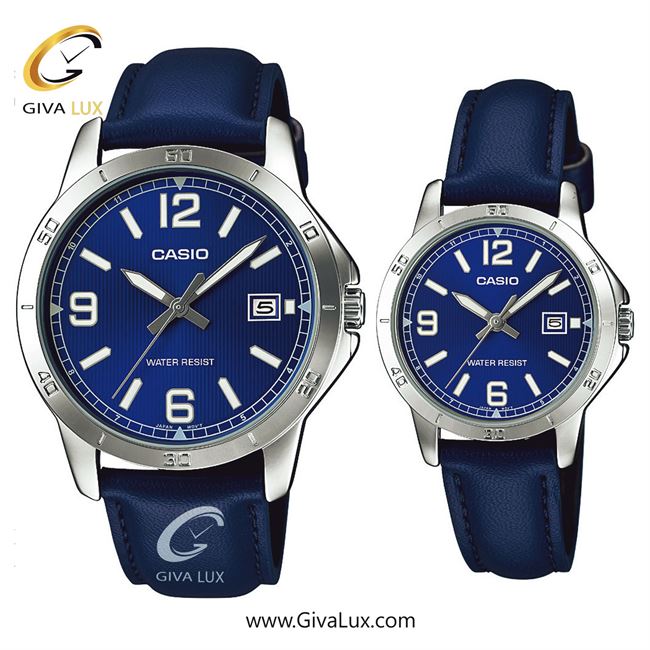 ساعت مچی اورجینال ست کاسیو Casio نقره ای | آبی| آبی کاربنی| کد رفرنس MTP-V004L-2BUDF!LTP-V004L-2BUDF