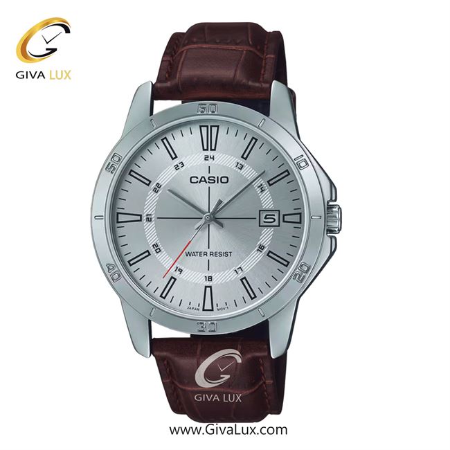 ساعت مچی اورجینال مردانه کاسیو Casio نقره ای | قهوه ای| نقره ای| کد رفرنس MTP-V004L-7CUDF
