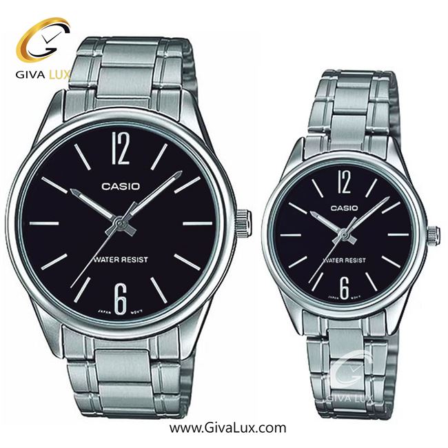 ساعت مچی اورجینال ست کاسیو Casio نقره ای | نقره ای| مشکی| کد رفرنس مردانه: MTP-V005D-1BUDF، زنانه: LTP-V005D-1BUDF