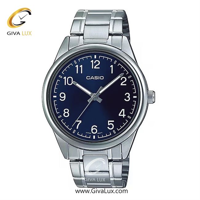 ساعت مچی اورجینال مردانه کاسیو Casio نقره ای | نقره ای| سرمه ای| کد رفرنس MTP-V005D-2B4UDF