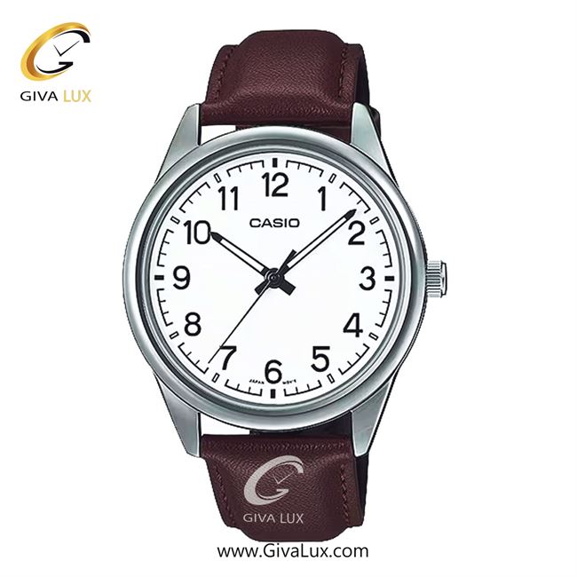 ساعت مچی اورجینال مردانه کاسیو Casio نقره ای | قهوه ای| سفید| کد رفرنس MTP-V005L-7B4UDF