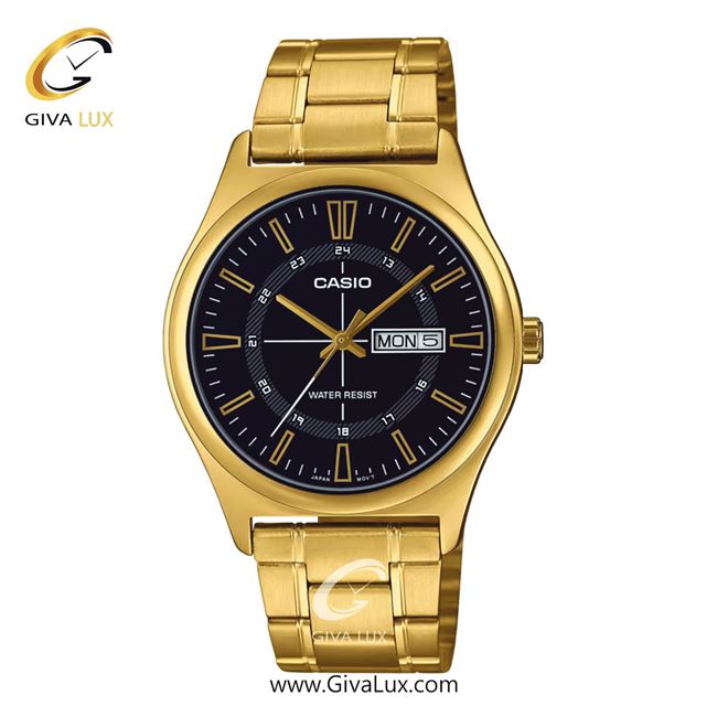 ساعت مچی اورجینال مردانه کاسیو Casio طلایی | طلایی| مشکی| کد رفرنس MTP-V006G-1CUDF