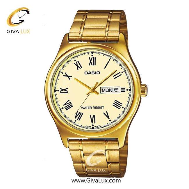 ساعت مچی اورجینال مردانه کاسیو Casio طلایی | طلایی| طلایی| کد رفرنس MTP-V006G-9BUDF